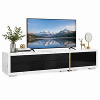 TV-SCHRANK drehbar 140-260 cm Marmoroptik Schwarz/Weiß - Schwarz, Holzwerkstoff (40/30/260cm) - Beauniv