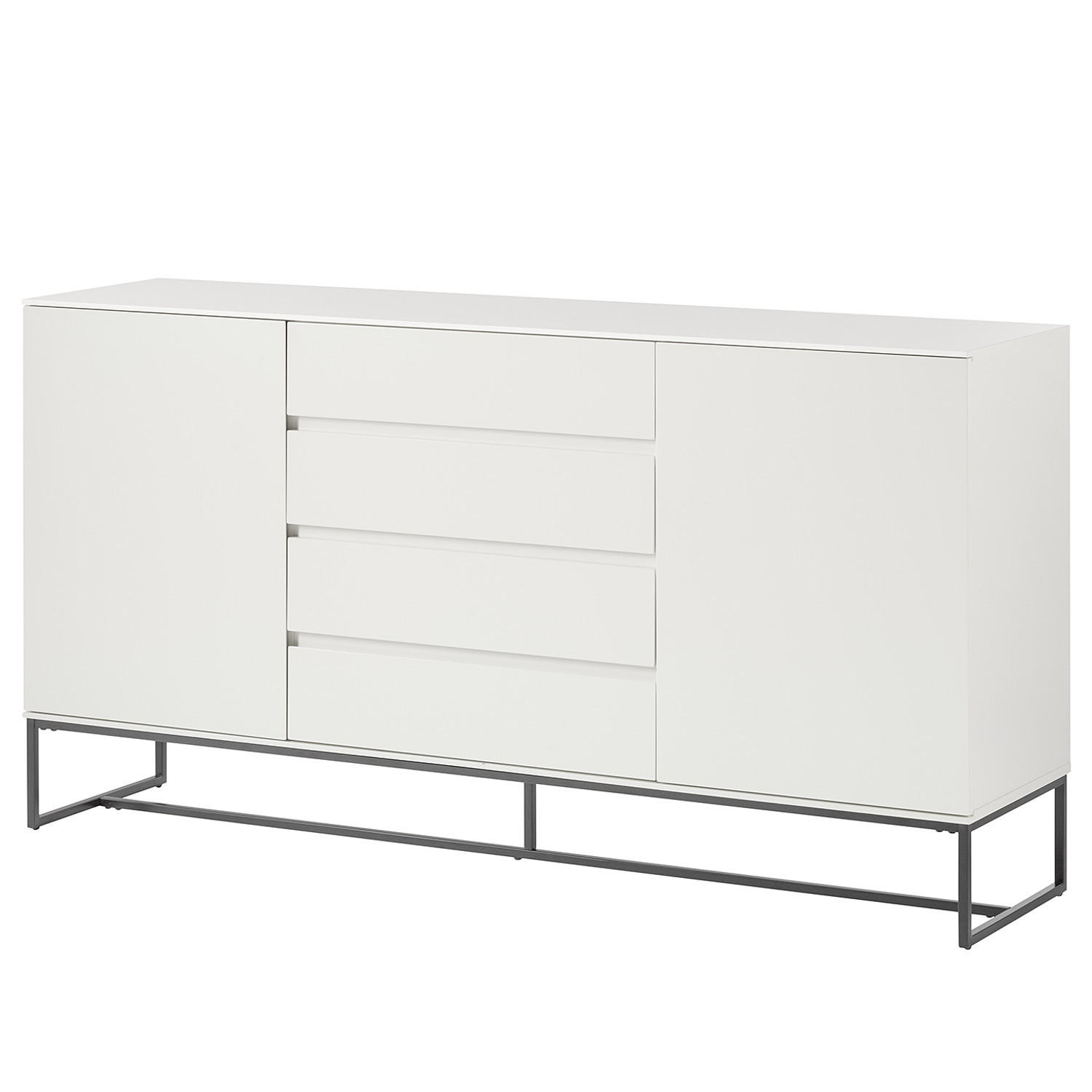 SIDEBOARD - Schwarz/Weiß, Holzwerkstoff/Metall (165/86/40cm) - home24