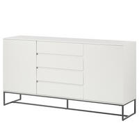 SIDEBOARD - Schwarz/Weiß, Holzwerkstoff/Metall (165/86/40cm) - home24