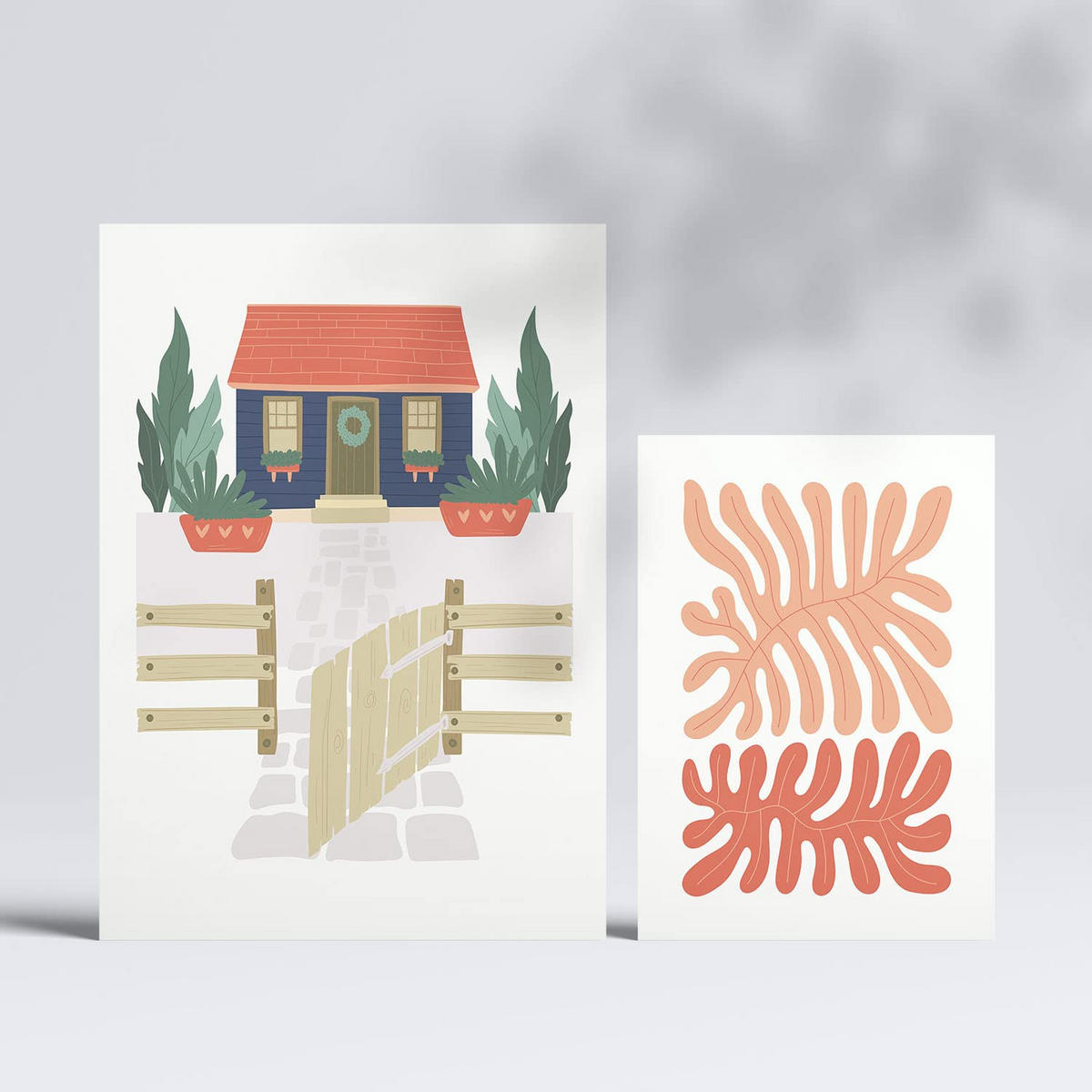 POSTER Set Mit 6 Minimalistischen Leuchtenden Farben Strandhaus A3 & A4 Rahmenlos - Klar, Papier (29/3cm) - Nacnic