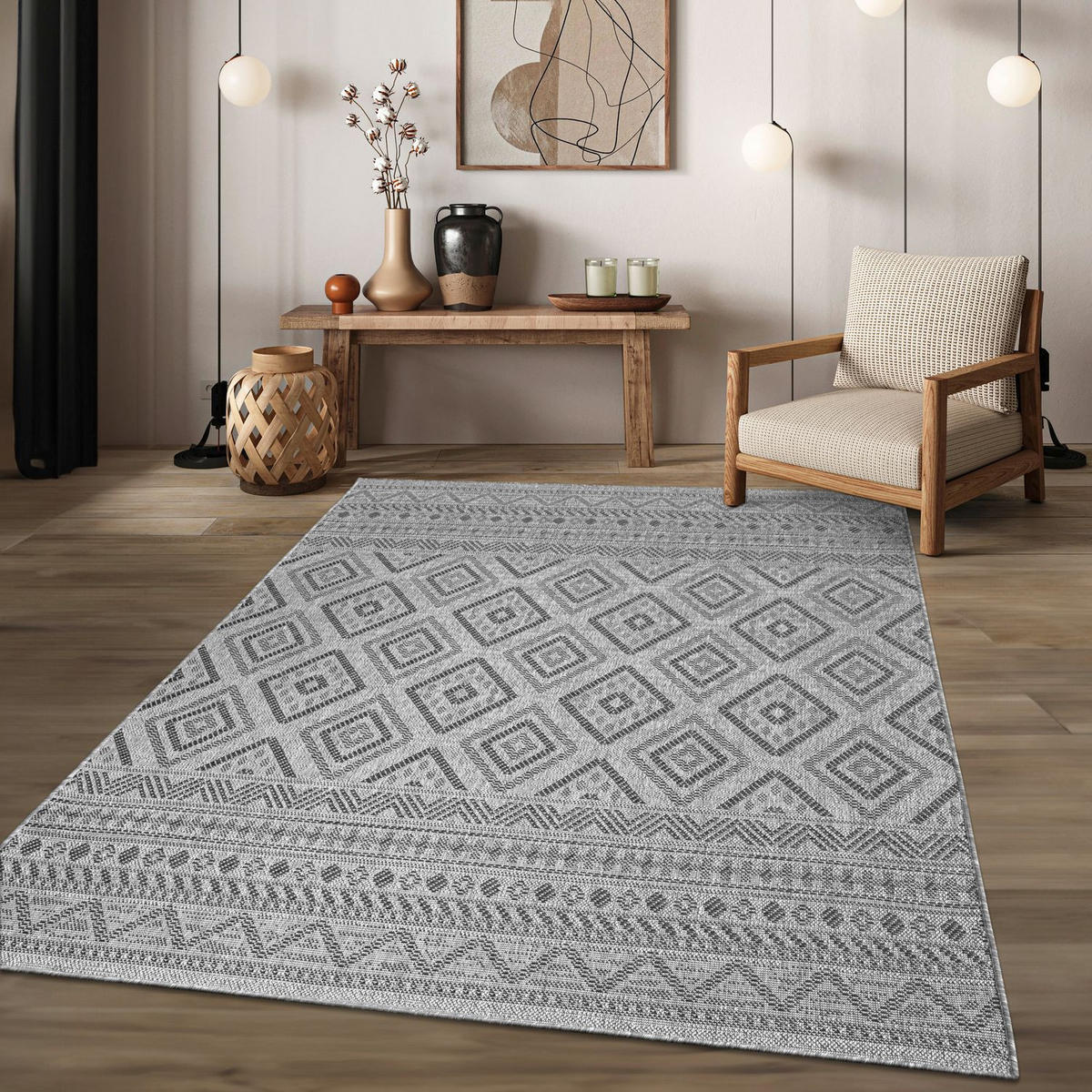 OUTDOORTEPPICH Anthrazit 240 x 340 cm - Anthrazit, Kunststoff (240/340cm) - TT Home
