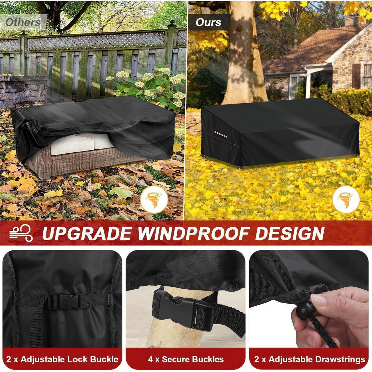 ABDECKUNG für Gartensofa 260x102x89/61cm Wasserdicht - Schwarz, Kunststoff (1/1/1cm)