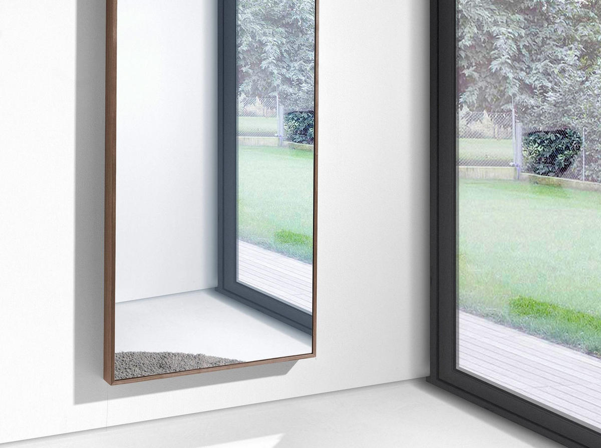 WANDSPIEGEL Wandspiegel Rechteckig Walnuss 88/200/8 cm - Walnussfarben, Glas/Holz (88/8/200cm) - ANGEL CERDA