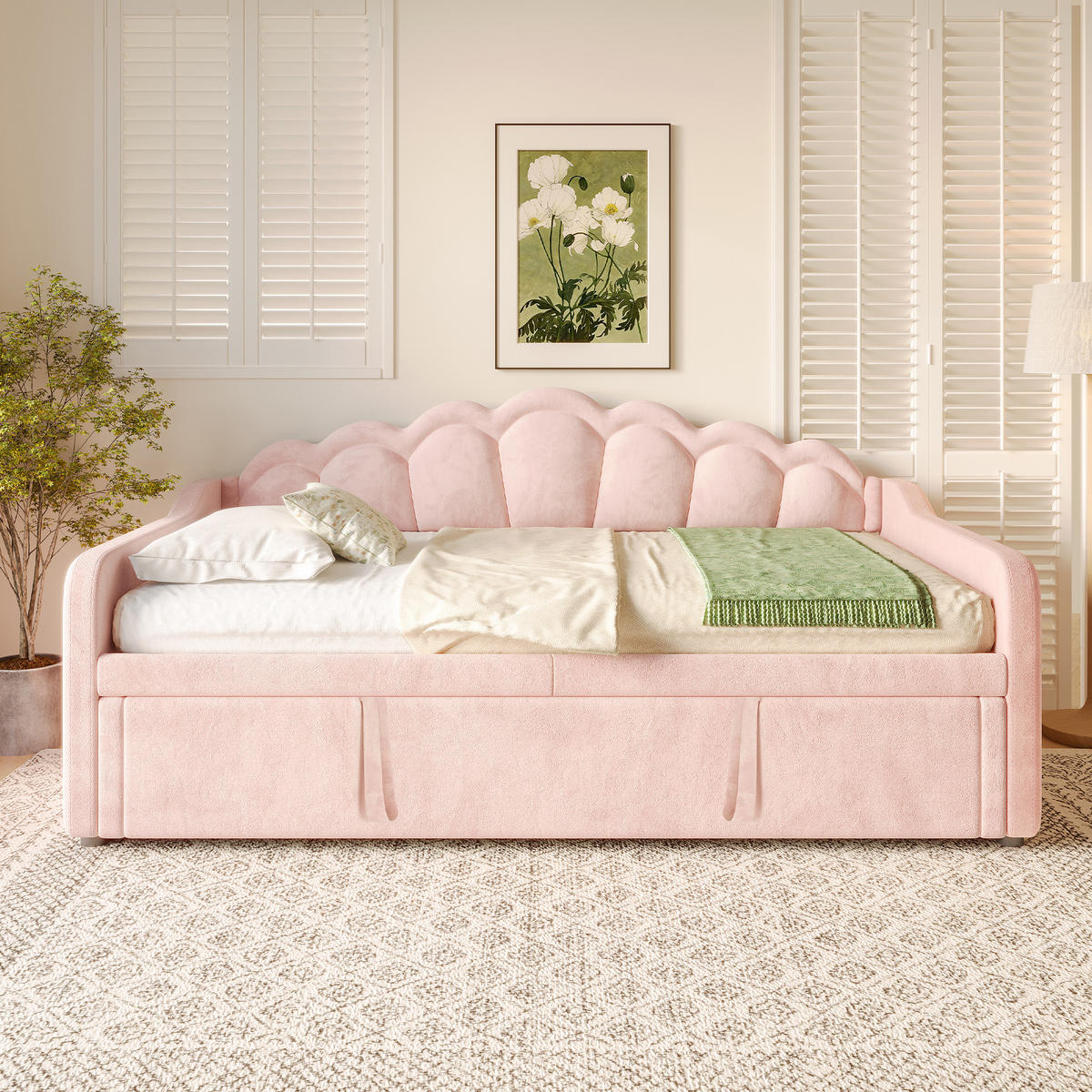 DAYBETT 90/180x200 cm LED rosa - Rosa, Textil (180/200cm) - Fortuna Lai