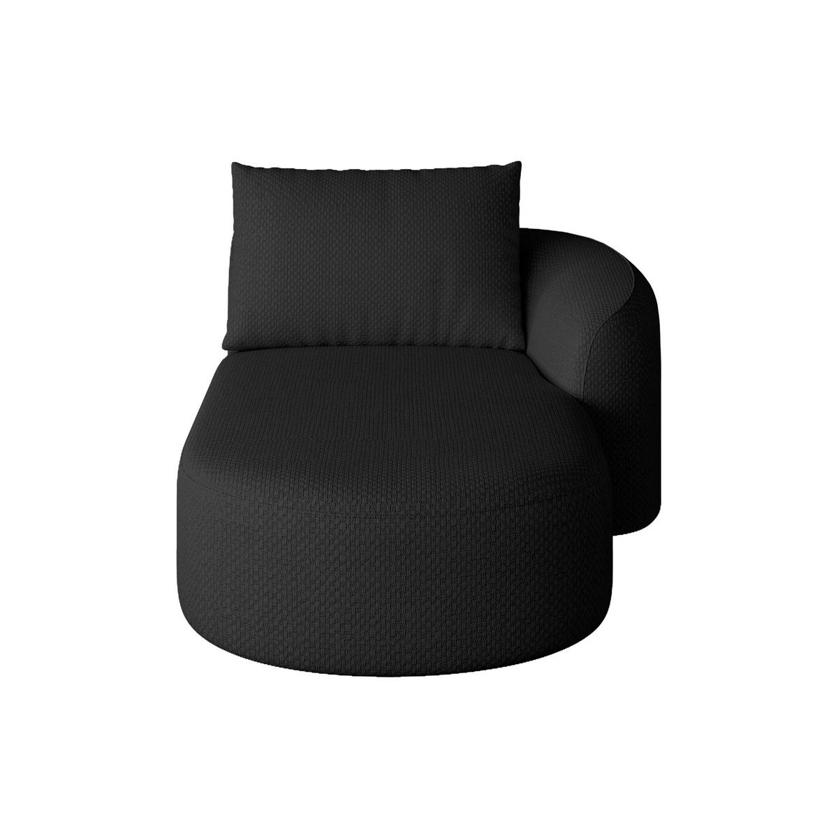 RÉCAMIERE DE-34711 rechte Chaiselongue Schwarz - Schwarz, Textil (106/85/168cm) - ComfortXL