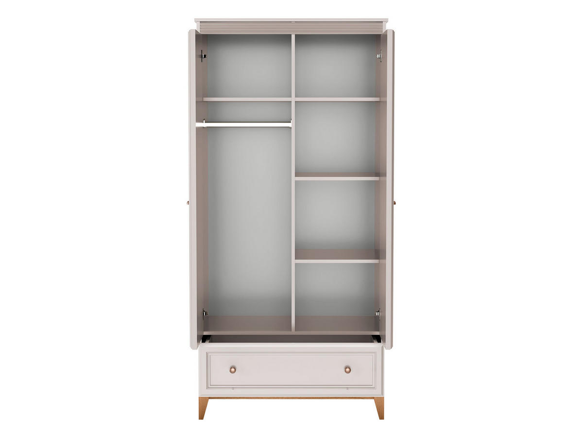 DREHTÜRENSCHRANK Windsor W-10 - Kaschmir/Eichefarben, Holz/Holzwerkstoff (92/193/55cm) - MIRJAN24