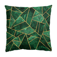 DEKOKISSEN Dunkler Smaragd mit Gold 40/40 cm - Grün, Textil (40/40/10cm) - Bilderwelten