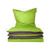 BETTWÄSCHESET Doubleface - Renforcé - 2-teilig - 155 x 220 cm - Grün-Dunkelgrau - Dunkelgrau/Grün, Textil (155/220cm) - SCHIESSER