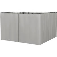 PAVILLON-SEITENWÄNDE 302/205 cm hellgrau aus Polyester mit Haken und C-Ringen - Hellgrau, Textil (205/1/302cm) - OKWISH