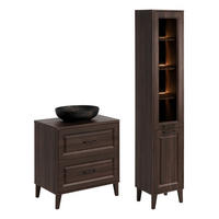KOUPELNOVÝ NÁBYTEK 80cm Moka 2er-Set Dřevo - hnědá, kompozitní dřevo (80/84.5/46cm) - Petits-meubles