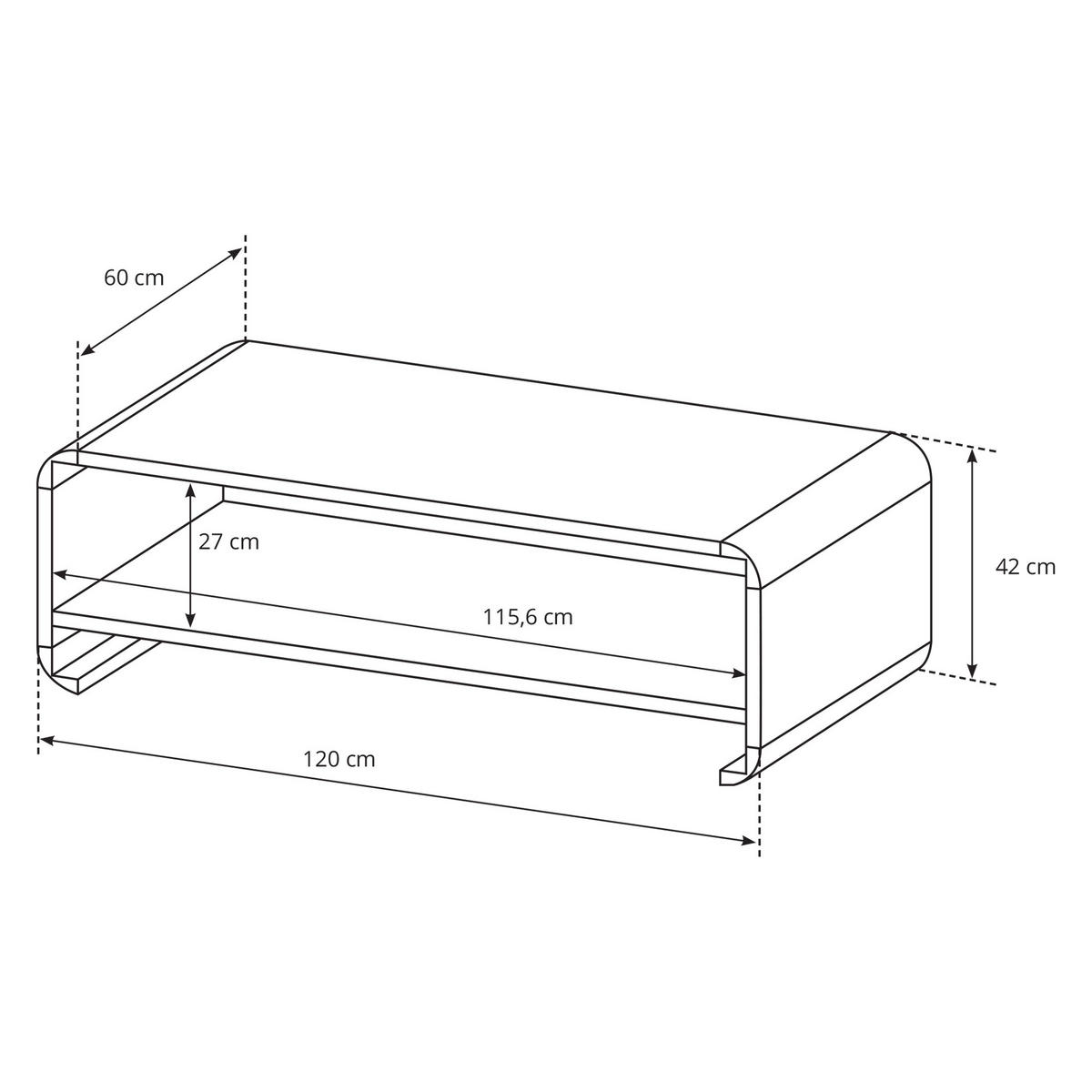 COUCHTISCH LEGAME 120/40/60 cm Sonoma Eiche - Sonoma Eiche, Holzwerkstoff (60/120/40cm) - MASSENO