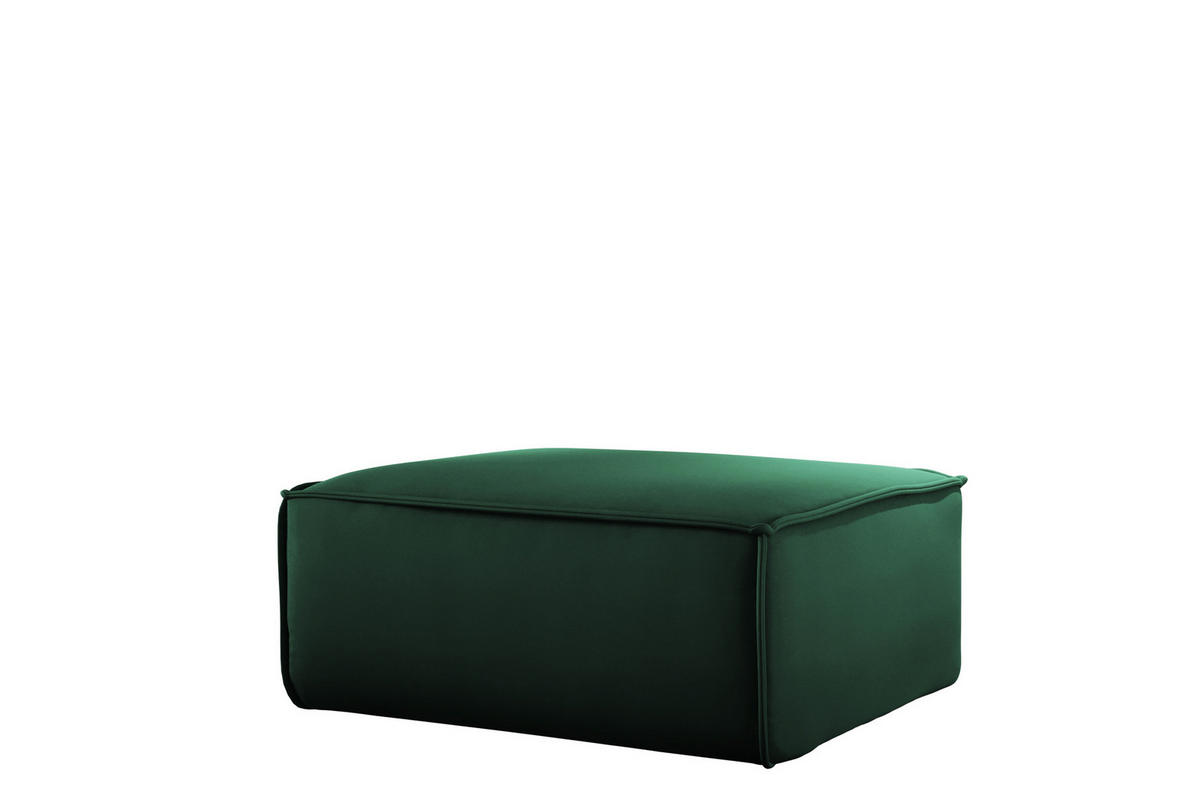 POLSTERHOCKER Celes Premium Opera Velvet - Grün, Holzwerkstoff/Textil (85/40/85cm) - Fun Möbel