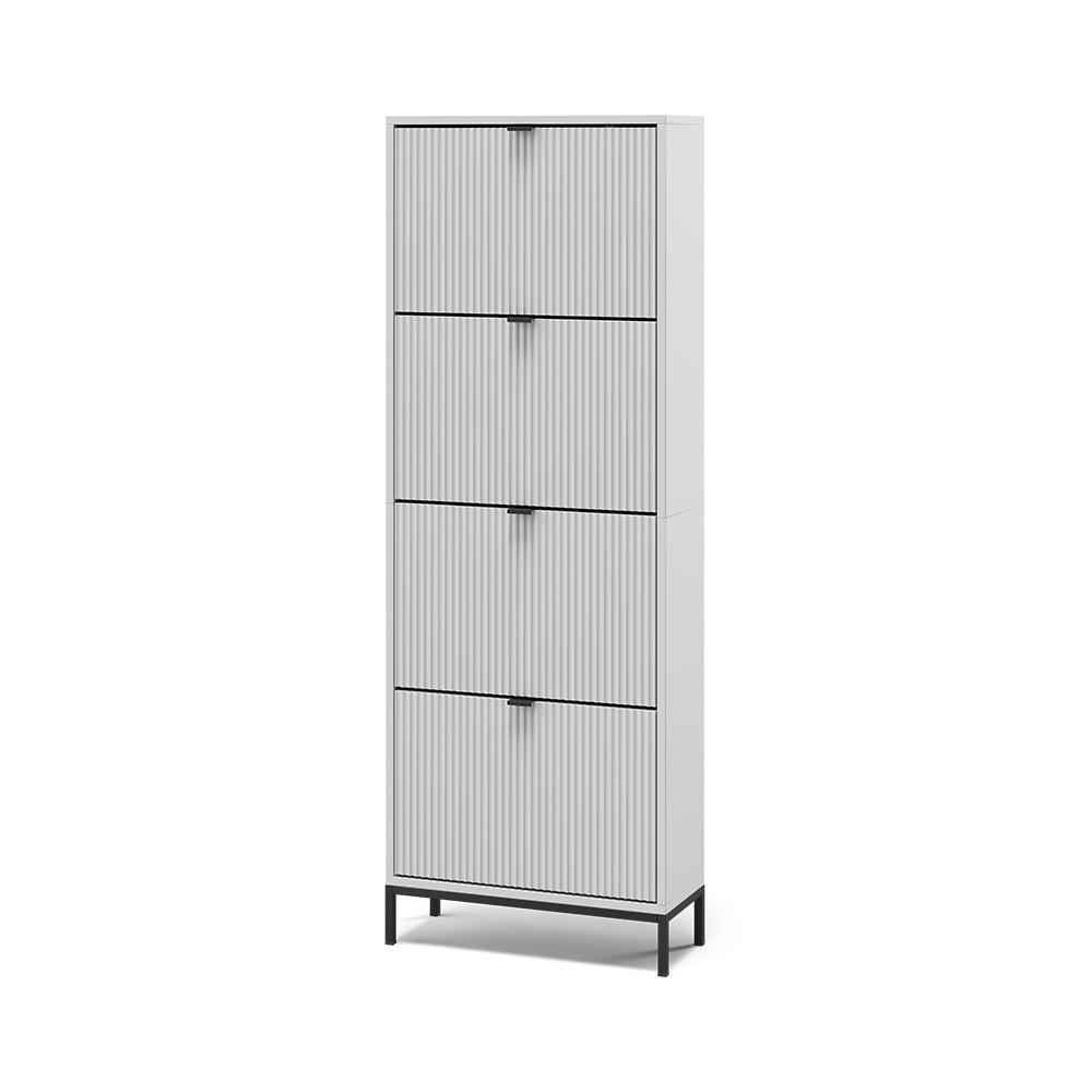 SKOTIPPARE Eliza Vit 60x168 cm med 4 l&aring;dor 168/60/24 cm