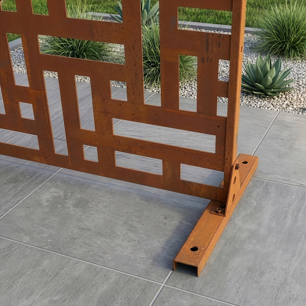TRENNWAND Bernalda - Rostfarben, Metall (90/180cm) - casa.pro