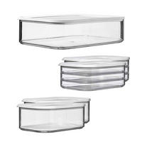 AUFSCHNITTDOSEN Modula transparent 5er Set - Transparent, Kunststoff (1/1/1cm) - Mepal