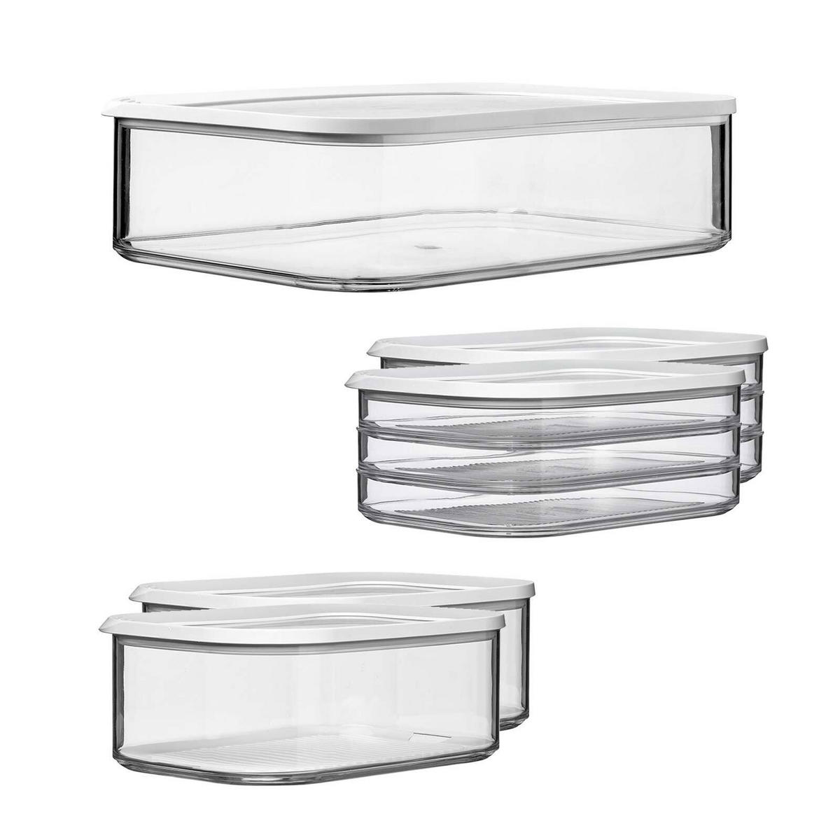 AUFSCHNITTDOSEN Modula transparent 5er Set - Transparent, Kunststoff (1/1/1cm) - Mepal