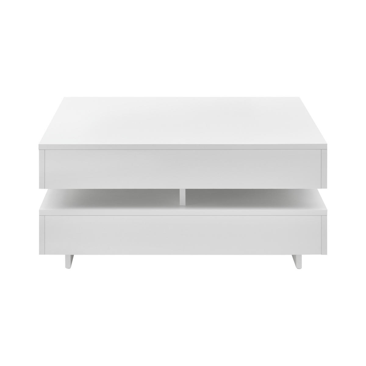 COUCHTISCH Märsta 75/75/36 - Weiß Hochglanz, Holzwerkstoff (75/75/36cm) - [en.casa]