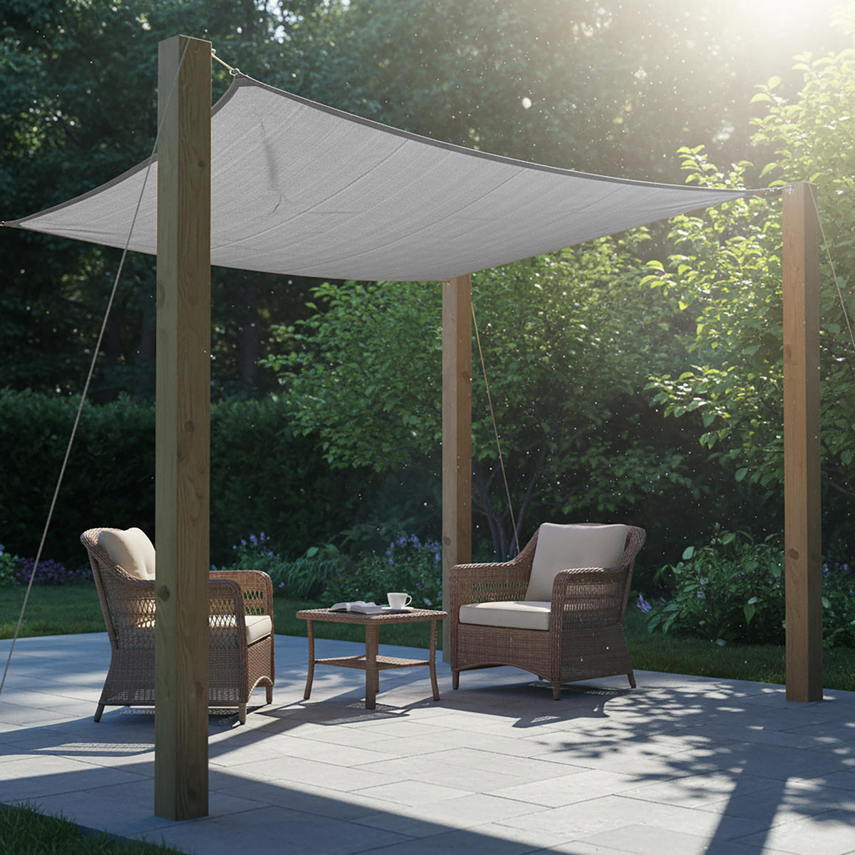 SONNENSEGEL - Anthrazit, Kunststoff/Metall (300/300cm) - Relaxdays