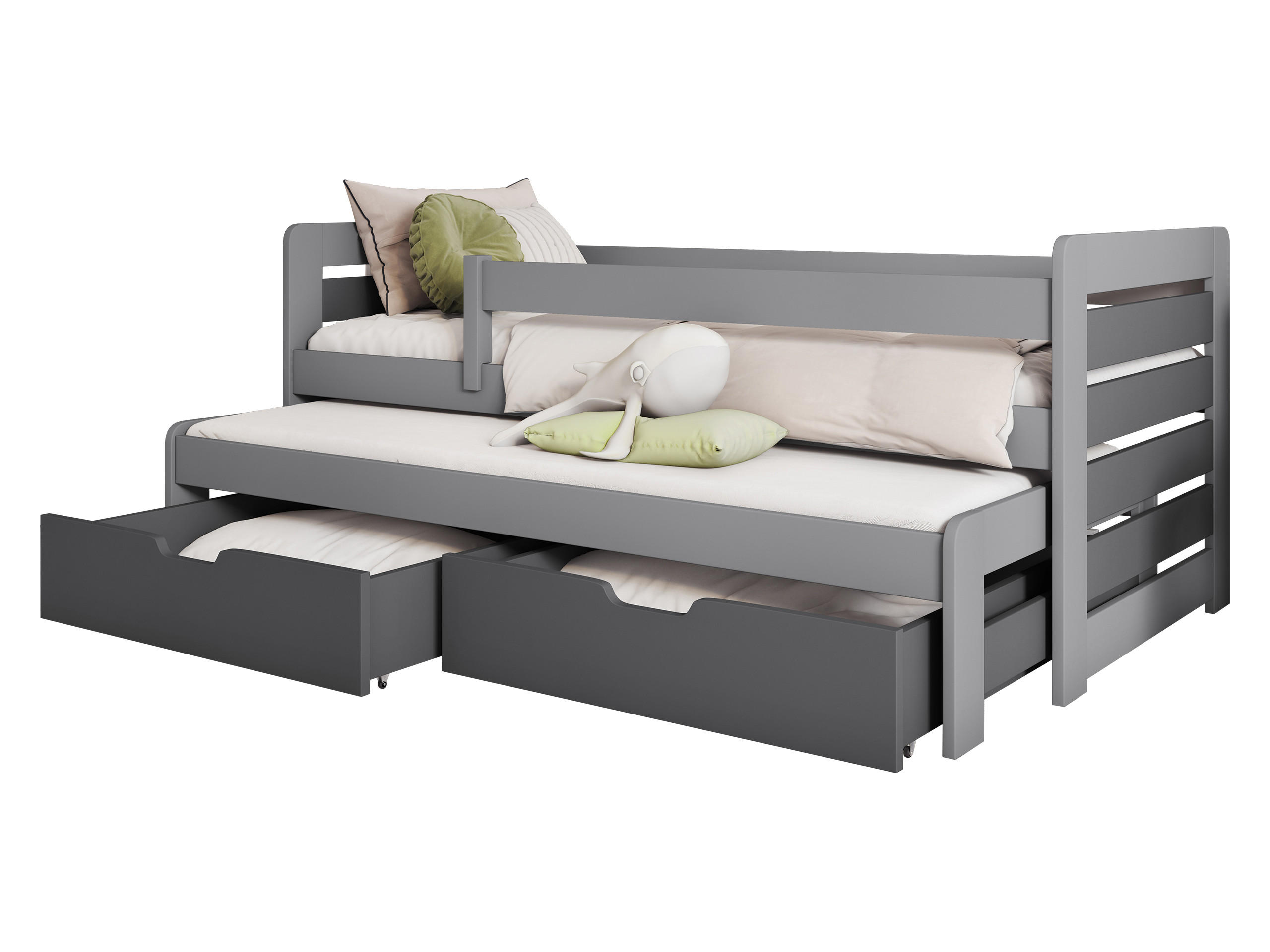 Mirjan24 Jugendbett Grau 80x180 cm