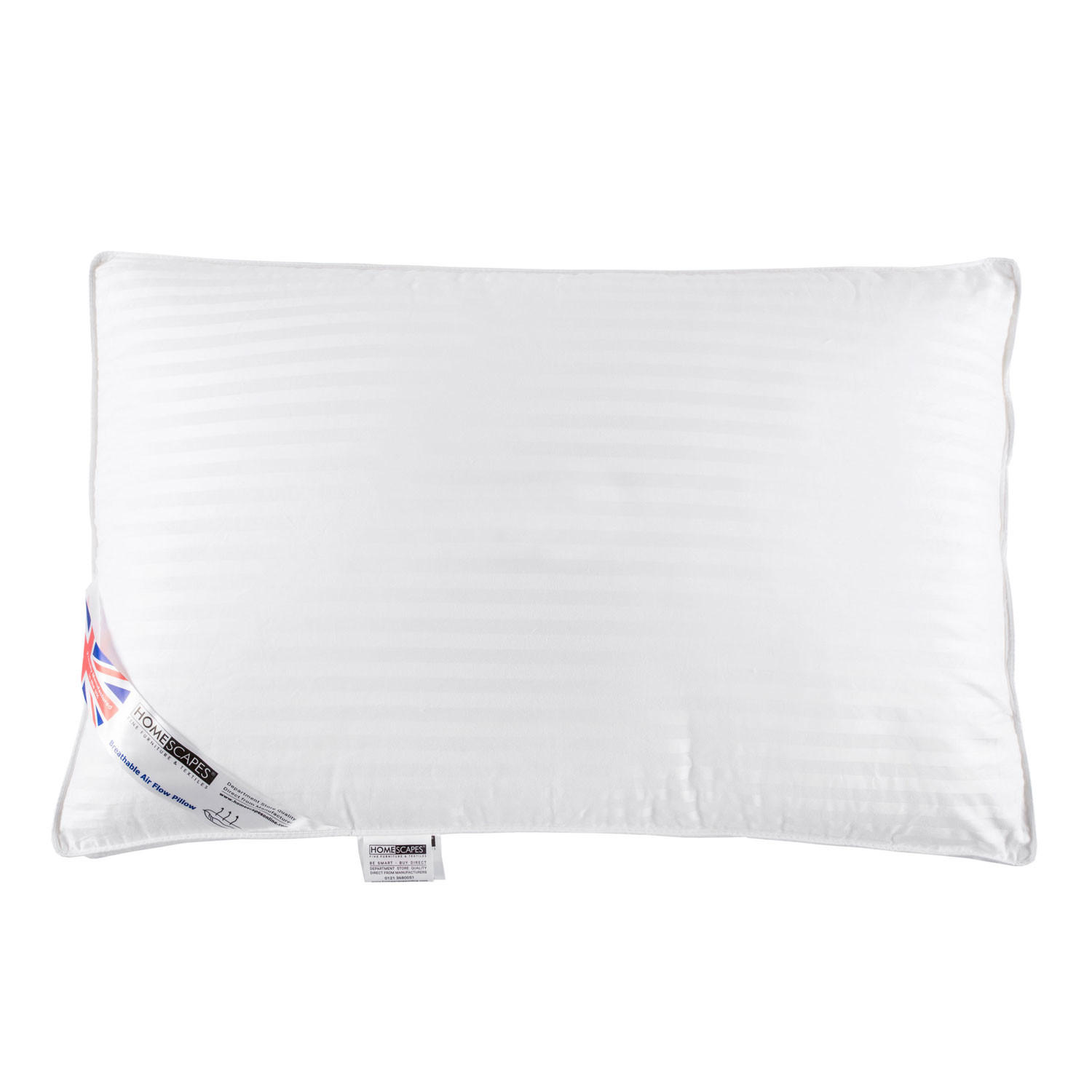 AIR-FLOW-KISSEN Super-Mikrofaser 48/74 cm - Weiß, Textil (48/74cm) - Homescapes