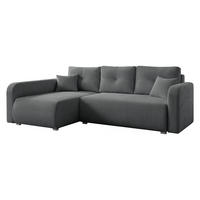 ECKSOFA Viena Cord, Seite: Links - Silberfarben/Grau, Holz/Kunststoff (234/145cm) - MIRJAN24
