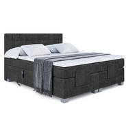 BOXSPRINGBETT elektrisch verstellbar mit 2 Matratzen H4/Taschenfederung OSTO EL 140 x 200 Schwarz - Schwarz, Holzwerkstoff (147/200cm) - ALTDECOR