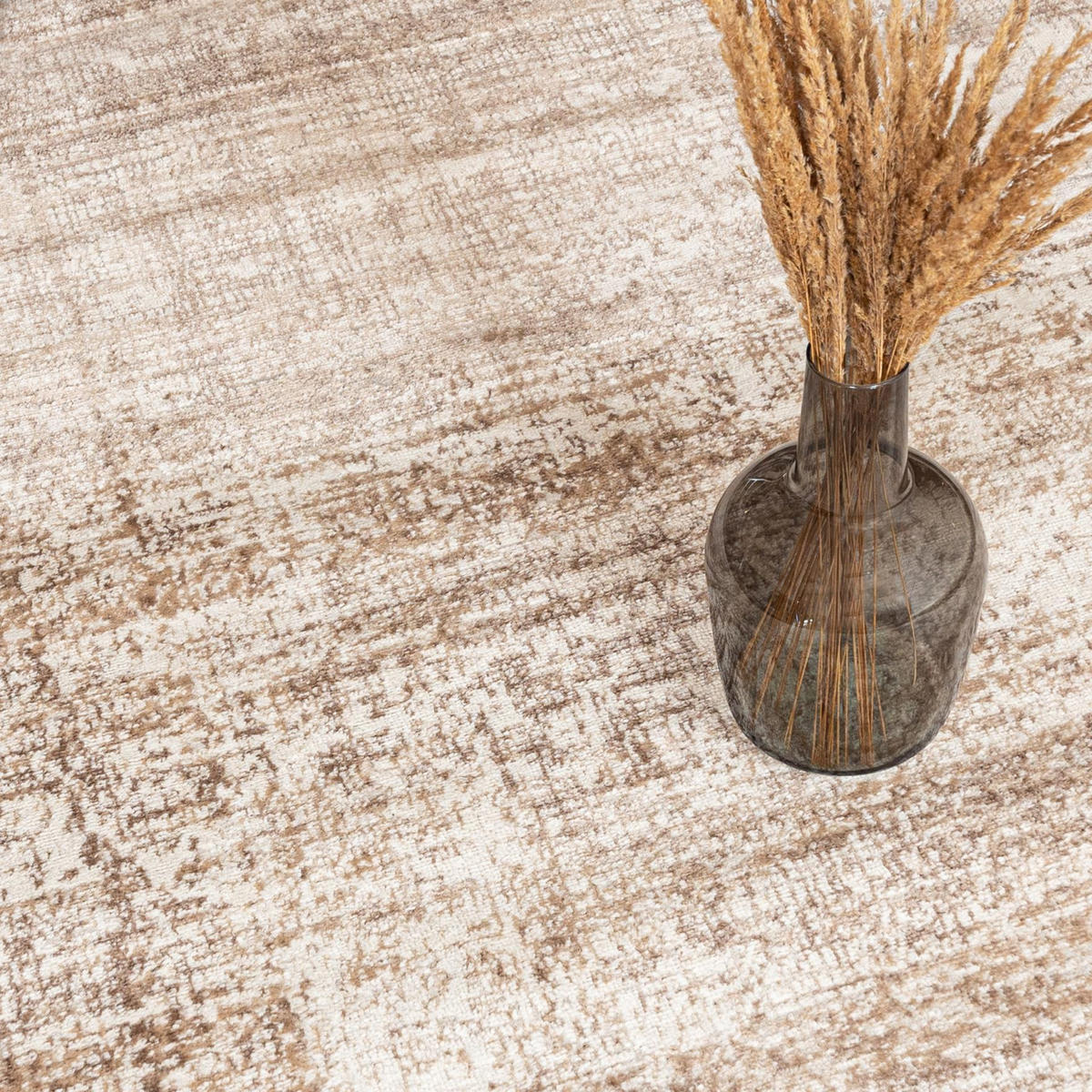 TEPPICH Beige Creme abstrakt - 140 x 200 cm - Blau/Beige, Textil (140/200cm) - Mazovia