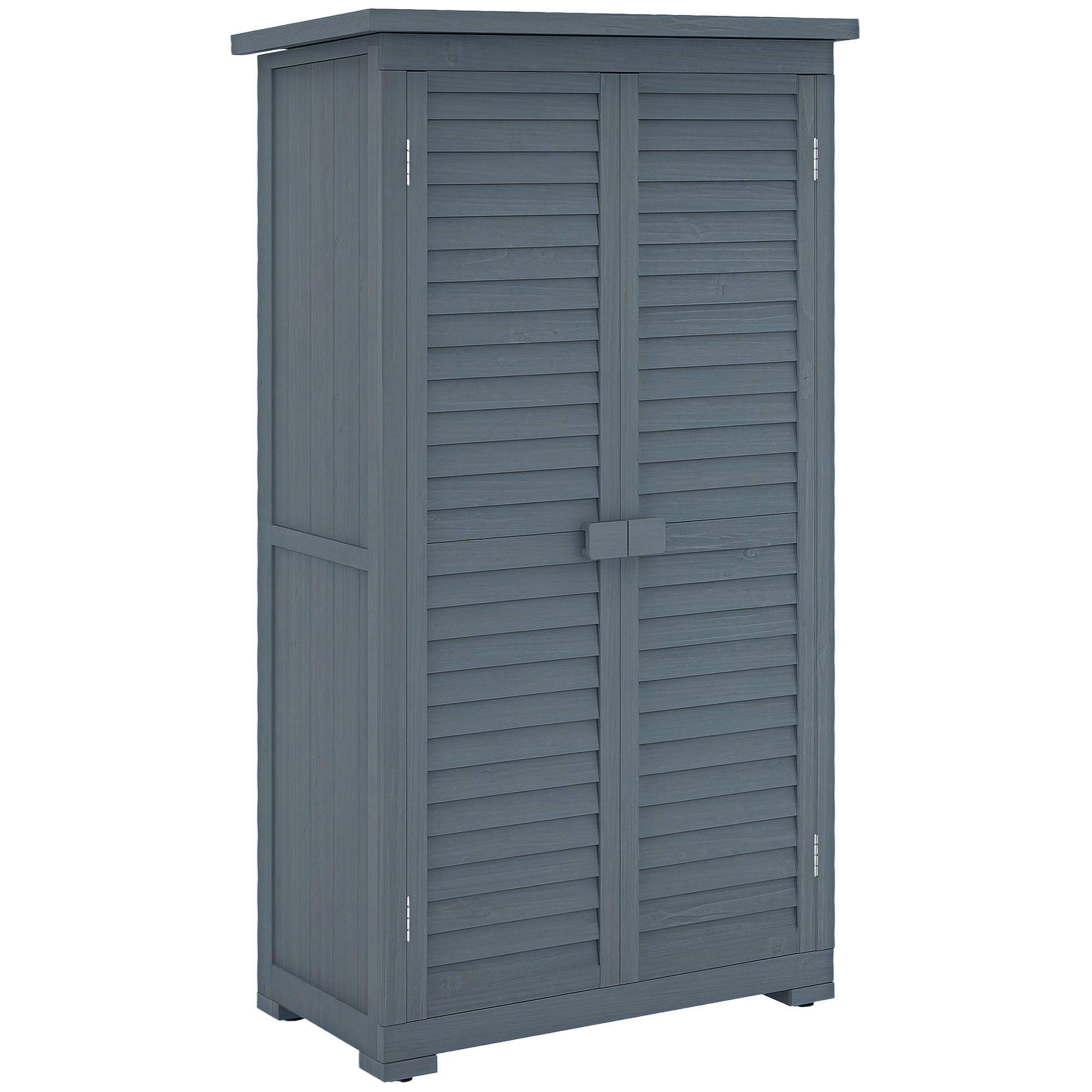 GARTENSCHRANK DE-09230 Grau - Grau, Holz (46.5/160/87cm) - ComfortXL