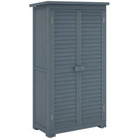 GARTENSCHRANK DE-09230 Grau - Grau, Holz (46.5/160/87cm) - ComfortXL