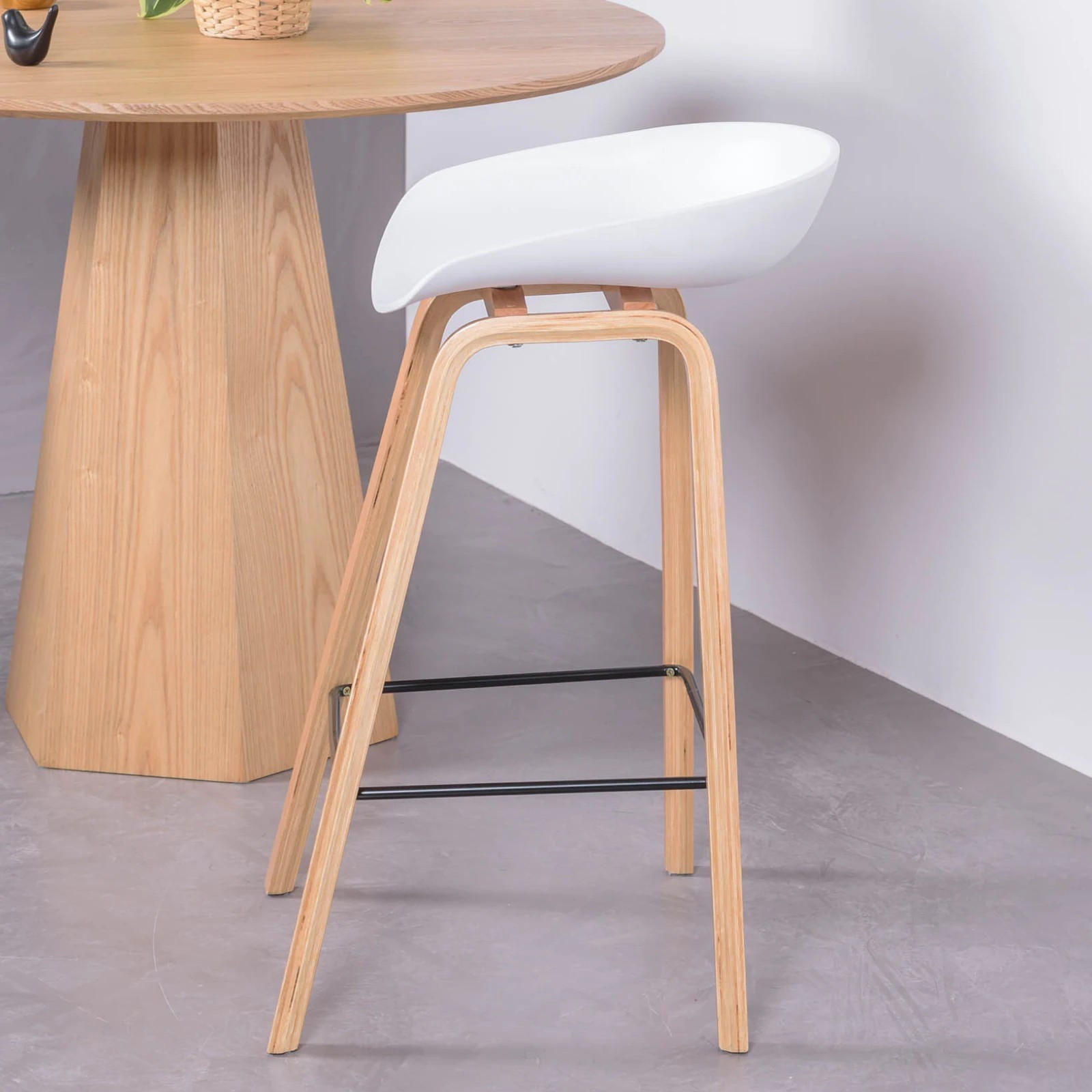 HOCKER Kunststoff Weiß - Weiß, Kunststoff (49/76/45cm) - Nest Dream
