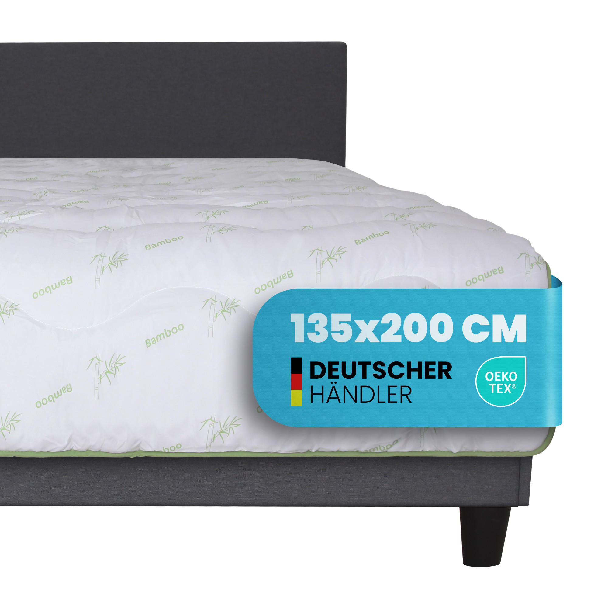 STEPPBETT Bamboo 135 x 200 cm - Weiß, Textil (135/200cm) - Bestlivings