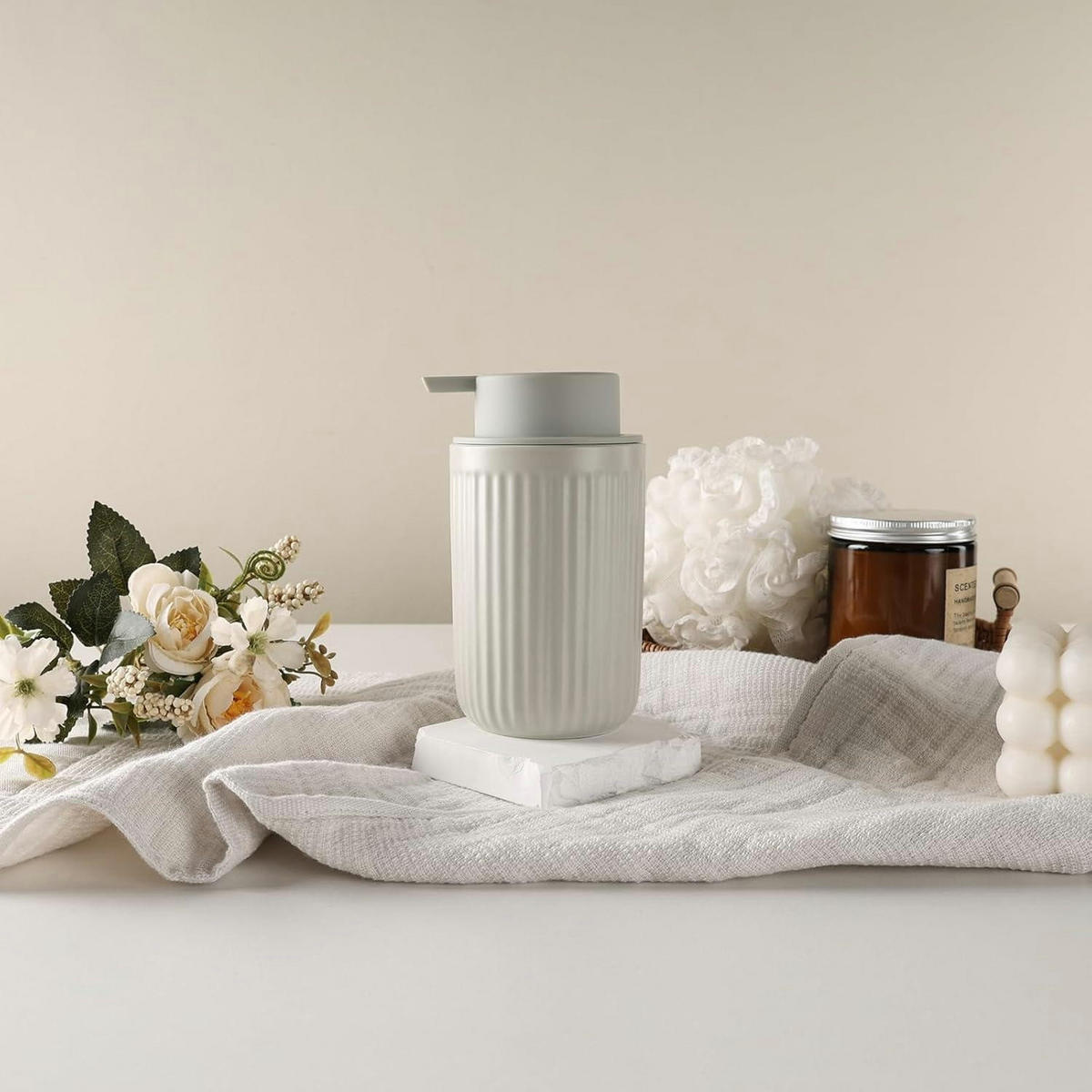 SEIFENSPENDER Keramik Grau 350ml - Grau, Keramik (8/14/8cm)