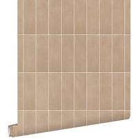 TAPETE Fliesenmuster 50 x 900 cm - Braun, Papier (50/900cm) - ESTAhome
