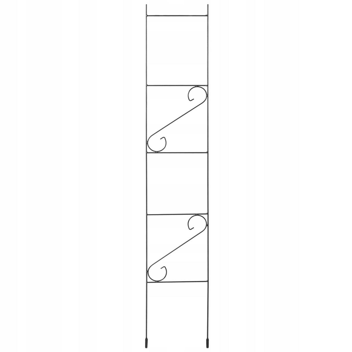 BLUMENGITTER, 26 x 151 cm, Schwarz - Schwarz, Metall (26/151cm) - KADAX