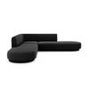 WENDBARES-ECKSOFA Miley aus Chenille-Stoff schwarz 5 Sitzplätze - Schwarz, Textil (248/248cm) - Micadoni
