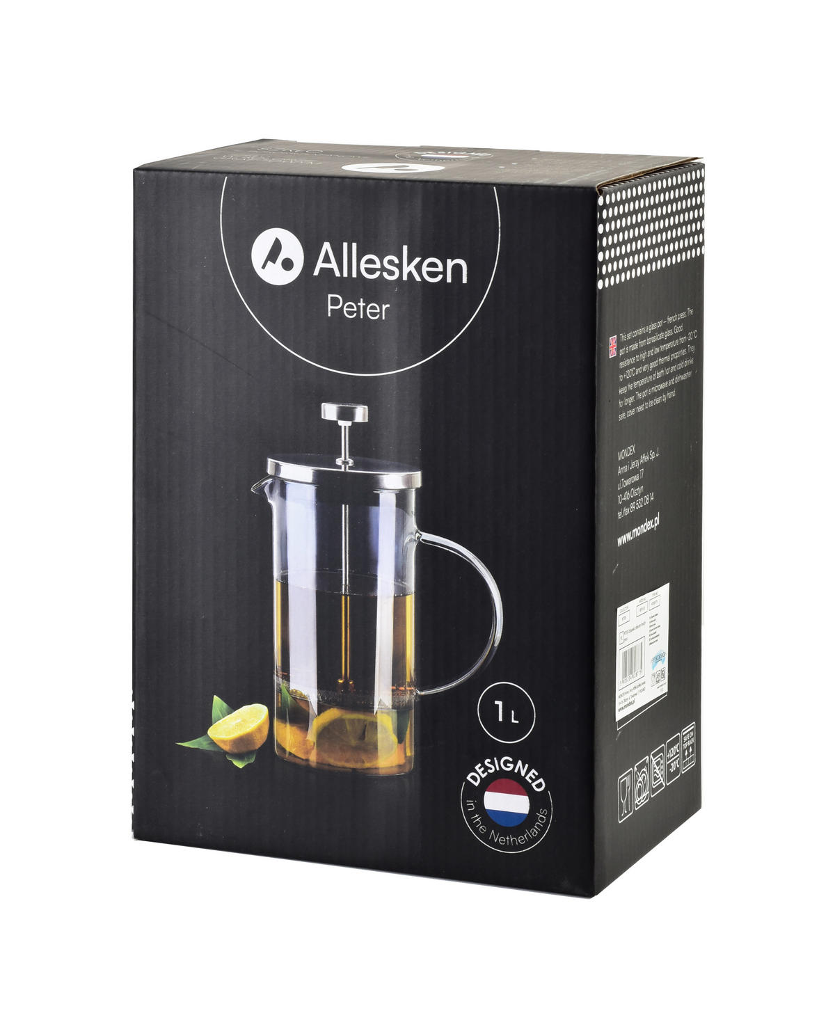 FRENCH PRESS, borosilikátové sklo, šedá - šedá, sklo (11/22/15.5cm) - Mondex