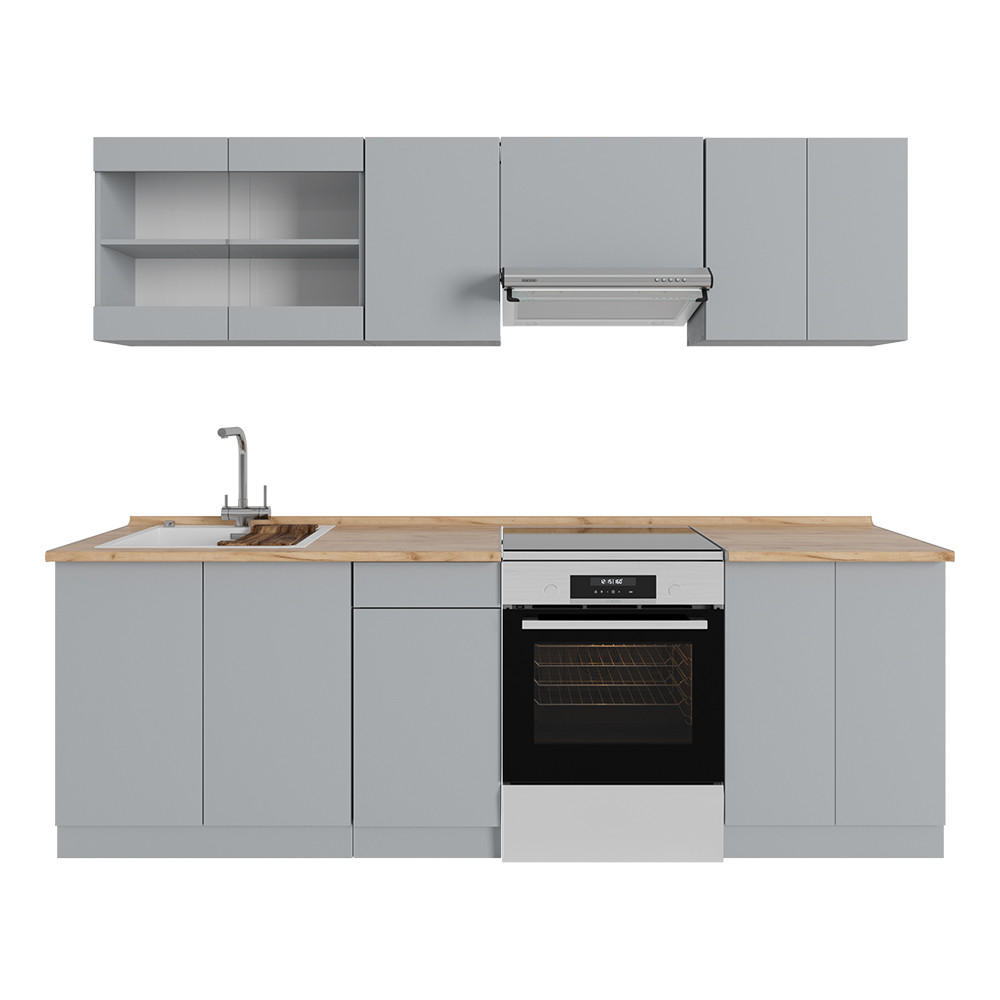 Vicco KUCHYŇSKÁ LINKA R-Line Šedá 240 cm , PD Dub