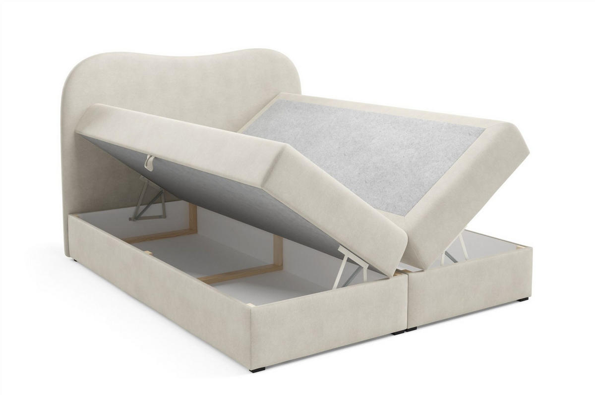 BOXBETT Darlin Prem.. überlänge - Goldfarben, Holzwerkstoff/Textil (200/220cm) - Fun Möbel
