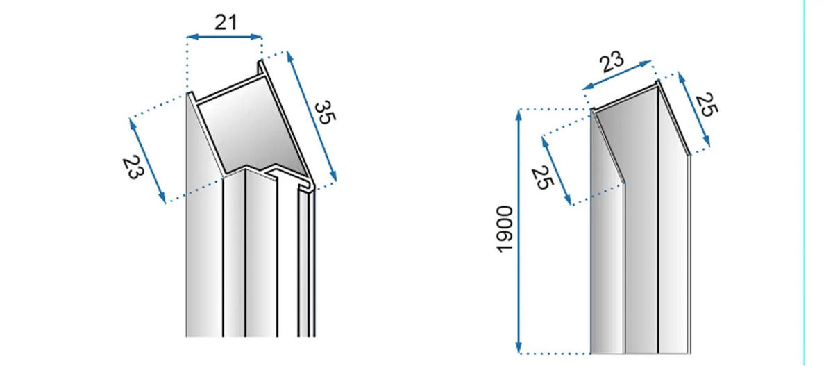 DUSCHTÜR Rea Molier Chrom+ Profil 80 - Chromfarben, Glas (80/190cm) - REA