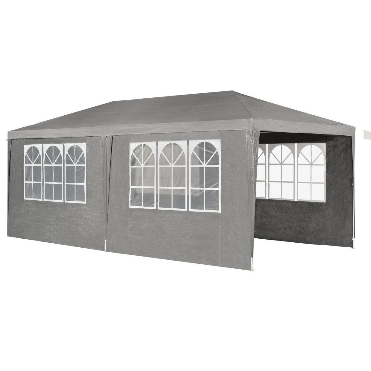 PARTYZELT Gartenzelt dunkelgrau 3x6 m - Grau, Metall (300/250/600cm) - Juskys