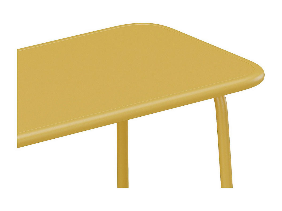 GARTENTISCH - 4 -Sitzer - Stahl - senffarben - POPAYAN - Gelb, Metall (37/80/49cm) - Vente-Unique