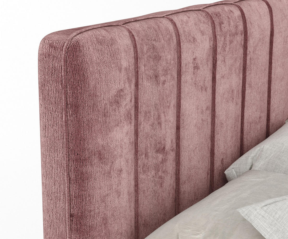 BOXSPRINGBETT Novara Rosa 140/200 cm - Schwarz/Rosa, Holz/Holzwerkstoff (140/200cm) - Maison de Reve