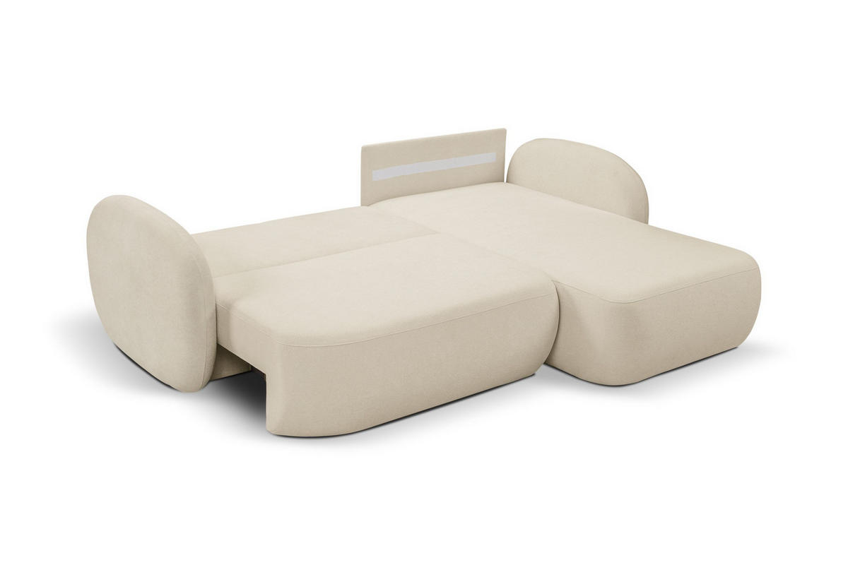 ECKSOFA Olena - Beige (Sicuro 55) - Beige, Holzwerkstoff (248/174cm)