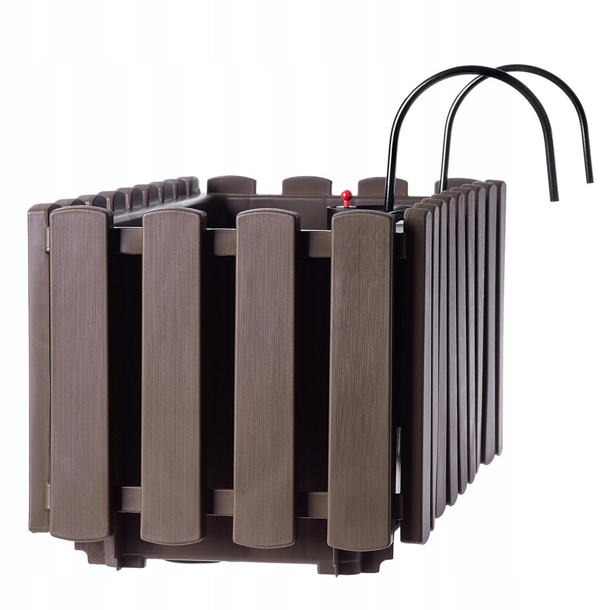 BALKONKASTEN mit Griffen und Bewässerungssystem, 40 cm, Braun - Braun, Kunststoff (18/38cm) - KADAX