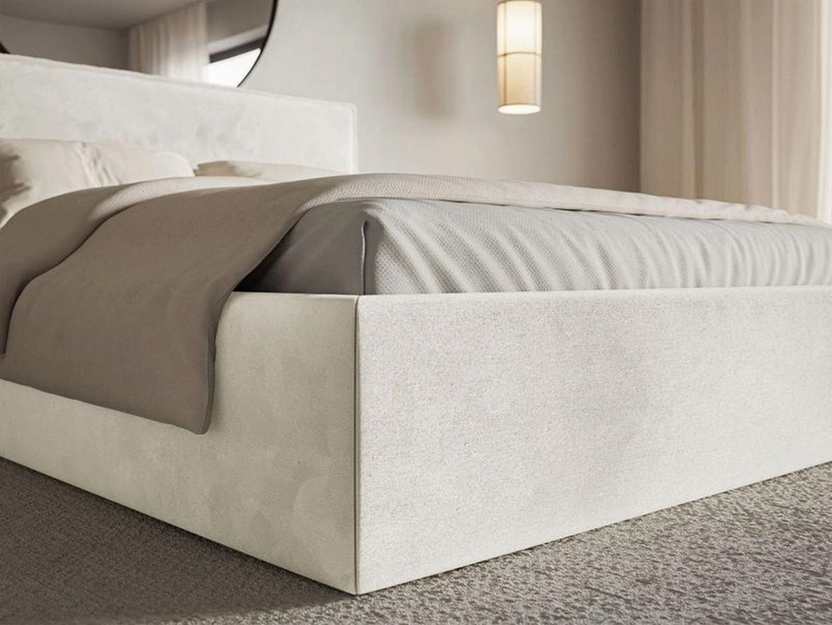 POLSTERBETT Softie Slim Greige Velours 160x200 - Taupe, Textil (160/200cm) - Selsey