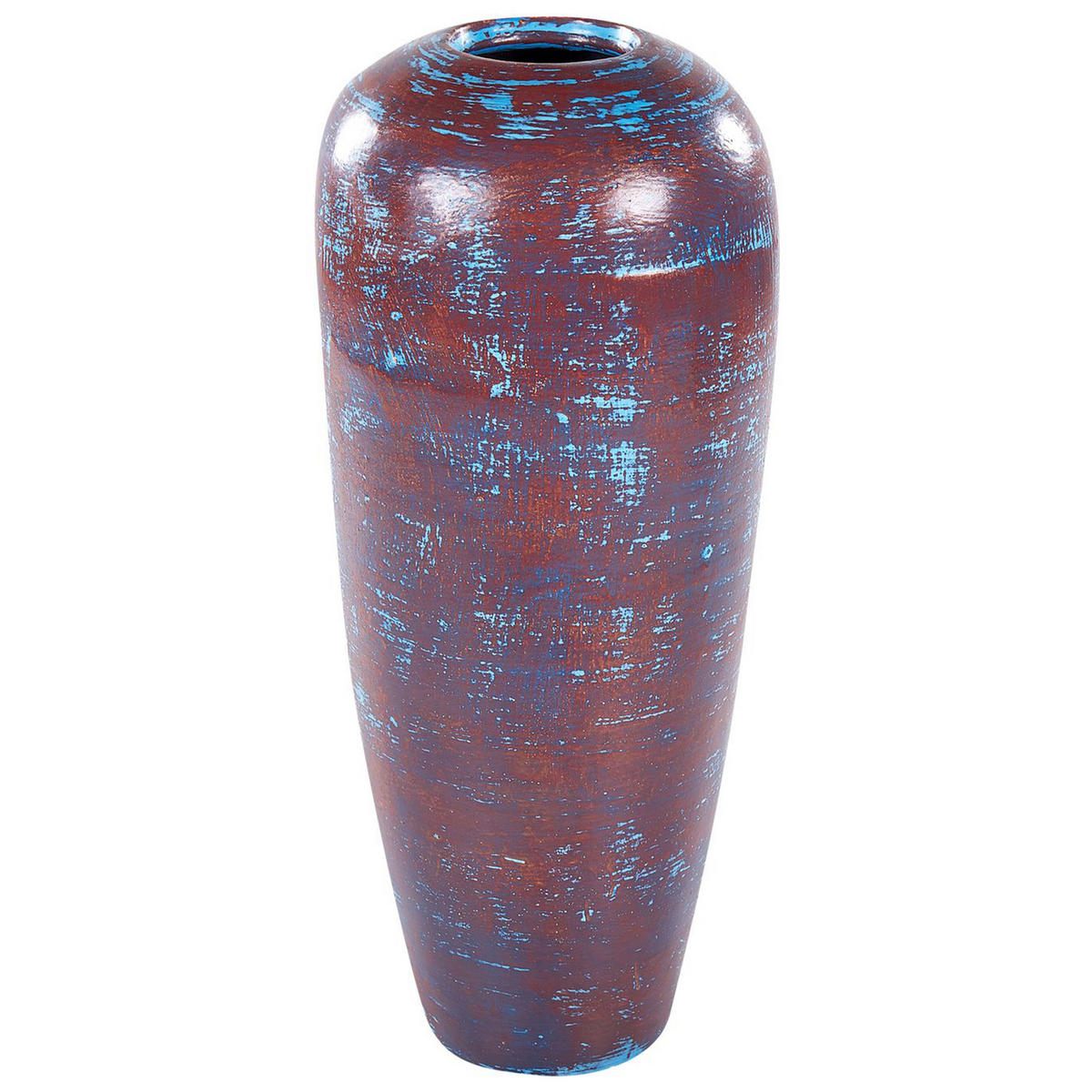 DEKOVASE Terrakotta braun Dojran - Braun, Stein (59cm) - Beliani