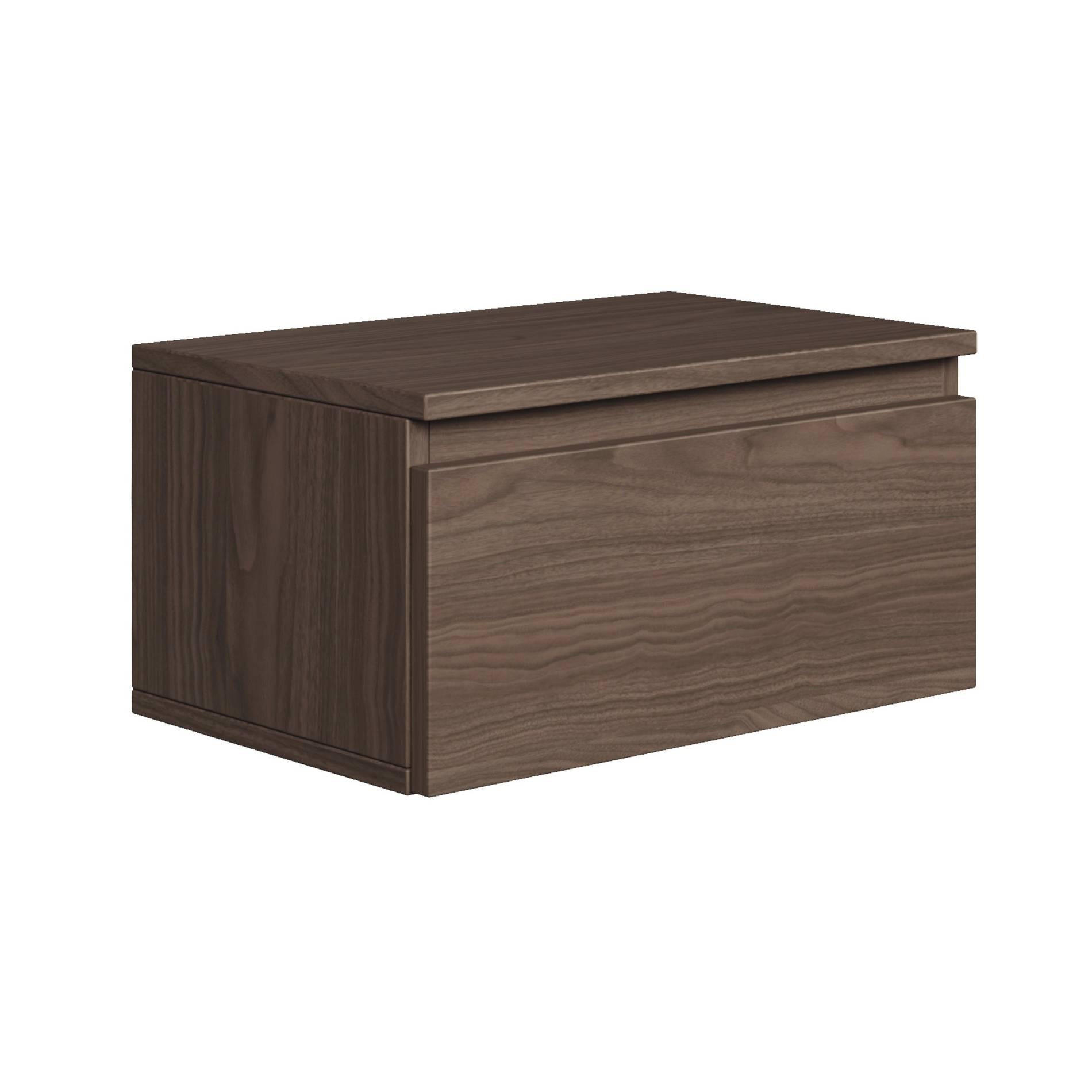 WANDNACHTTISCH Bemmi Nussbaum Wisconsin 49 cm - Dunkelbraun, Holzwerkstoff (48.4/25.4/31.8cm) - Selsey