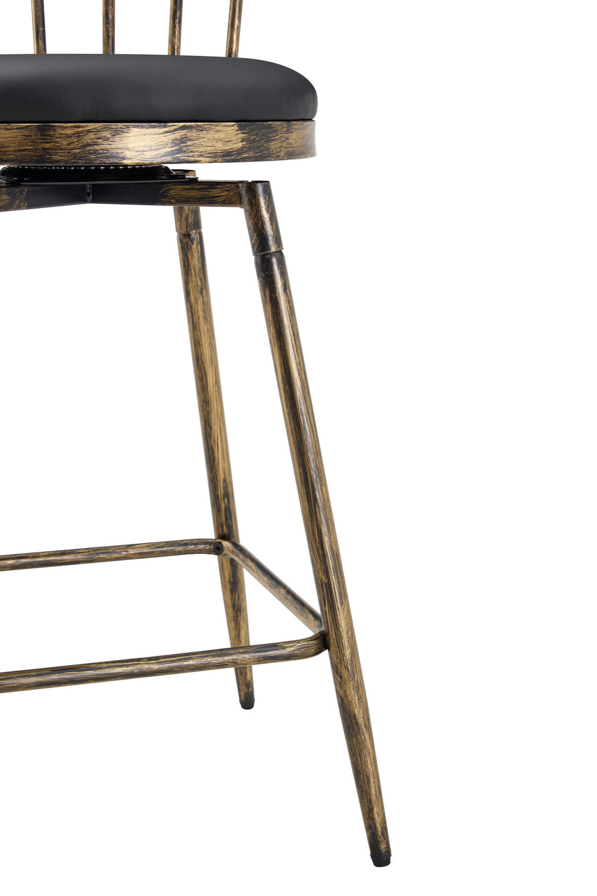 BARHOCKER 2er-Set Schwarz & Braun mit Rückenlehne und gepolstertem Sitz - Schwarz, Leder (39/96/39cm) - PANGIVO