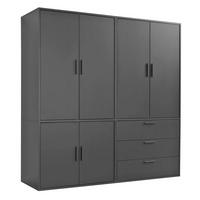 KLEIDERSCHRANK Der Grenzenlose - Anthrazit, Holzwerkstoff (180/187/58cm) - Mokebo