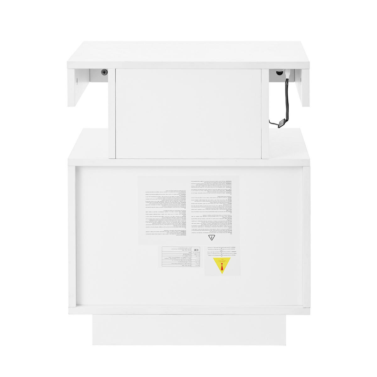 NACHTTISCH Weiß mit LED-Beleuchtung 50/40/60 cm - Weiß, Holz (50/60/40cm) - PANGIVO